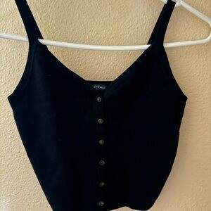 Brandy Melville Black Button-Up Women's Sweater Top